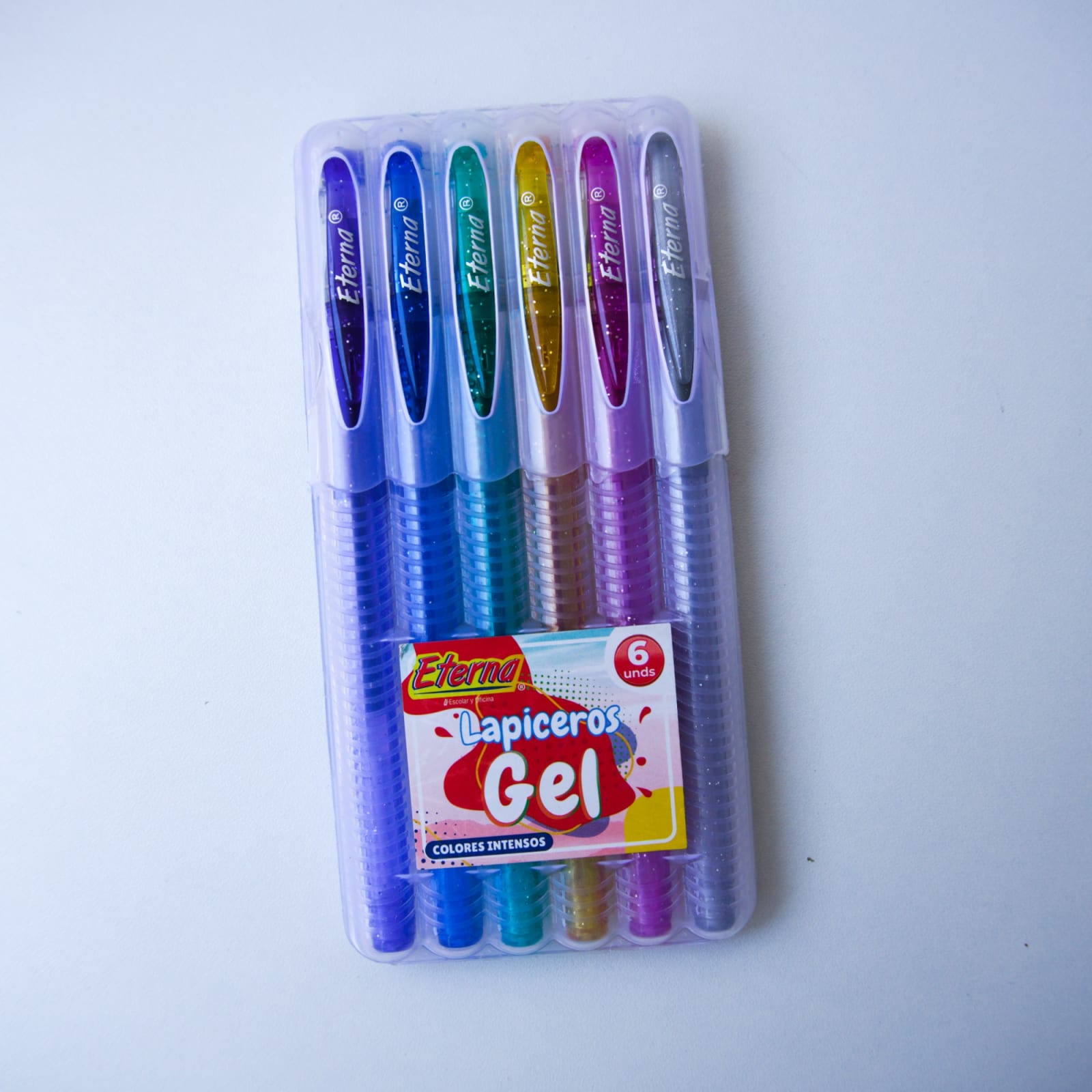 Set de lapiceros en gel escarchados ETERNA 6 colores