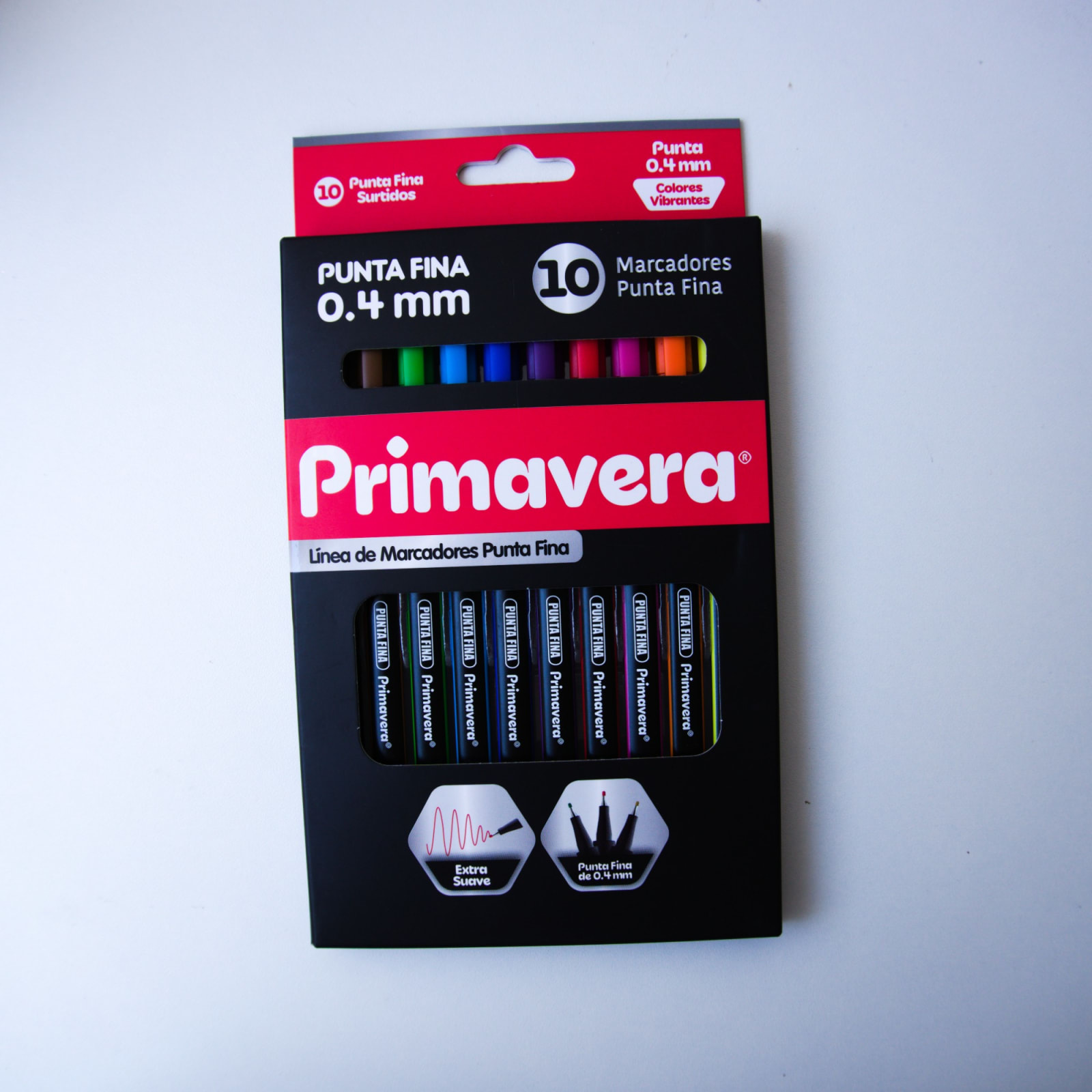 Set de marcadores Primavera punta fina 10 colores