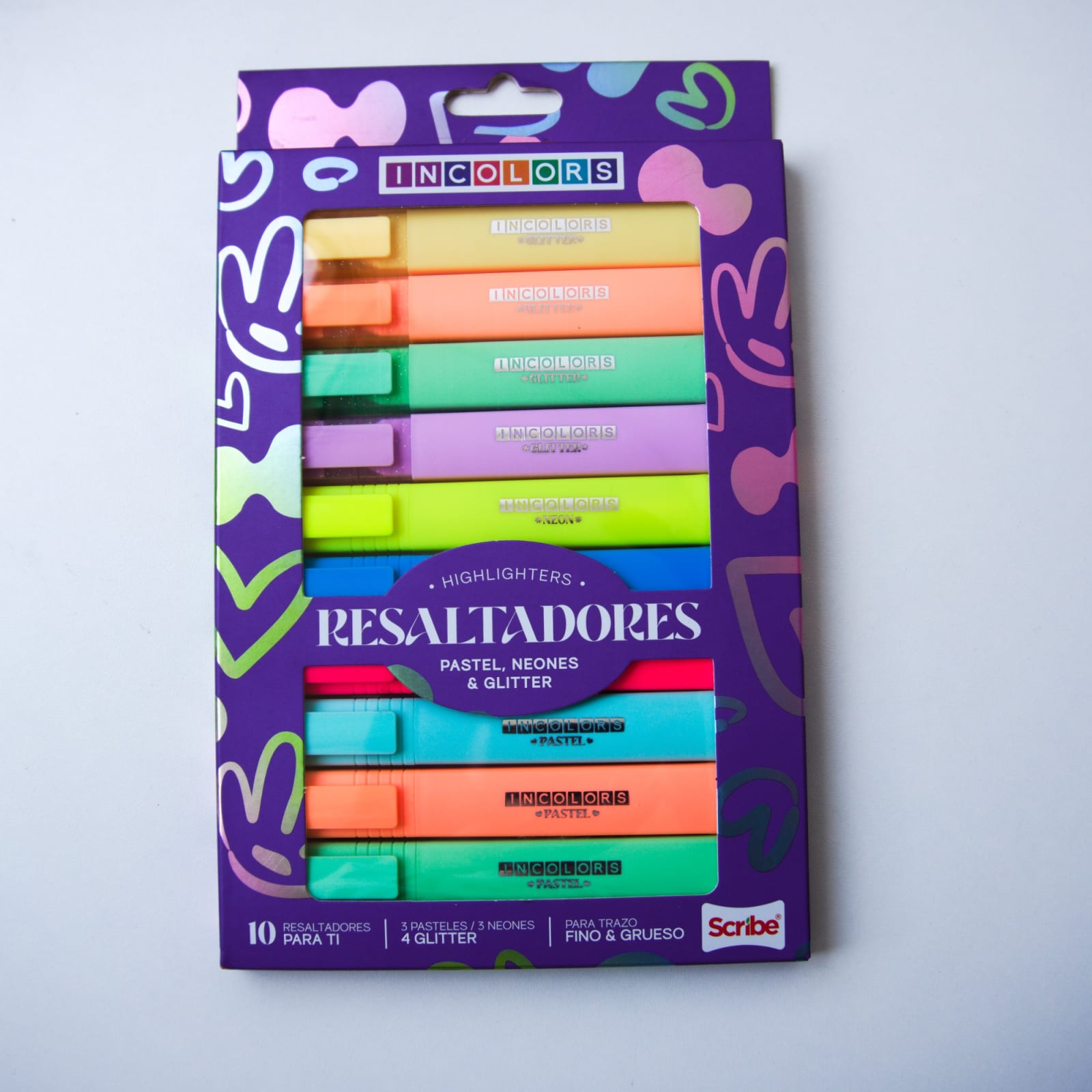 Set de resaltadores SCRIBE INCOLORS 10 colores 