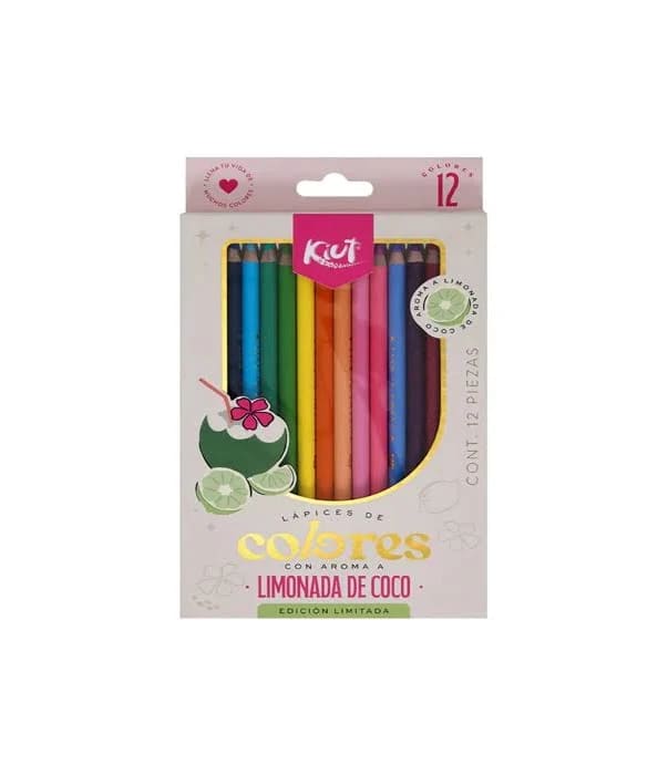 Set de colores KIUT 12 colores con aroma a limonada de coco