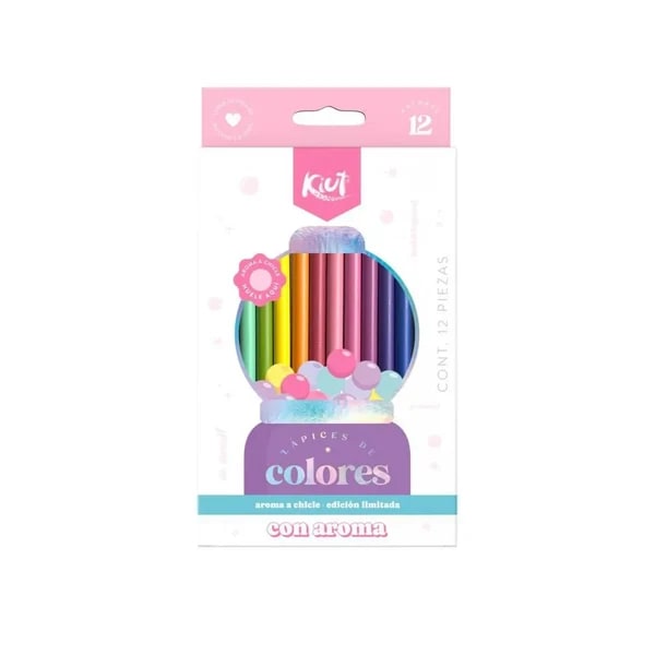 Set de colores KIUT 12 colores con aroma a chicle
