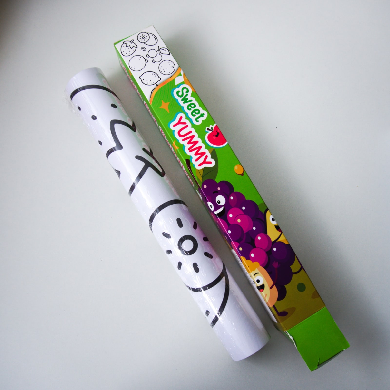 Rollo de colorear de 3 metros de frutas