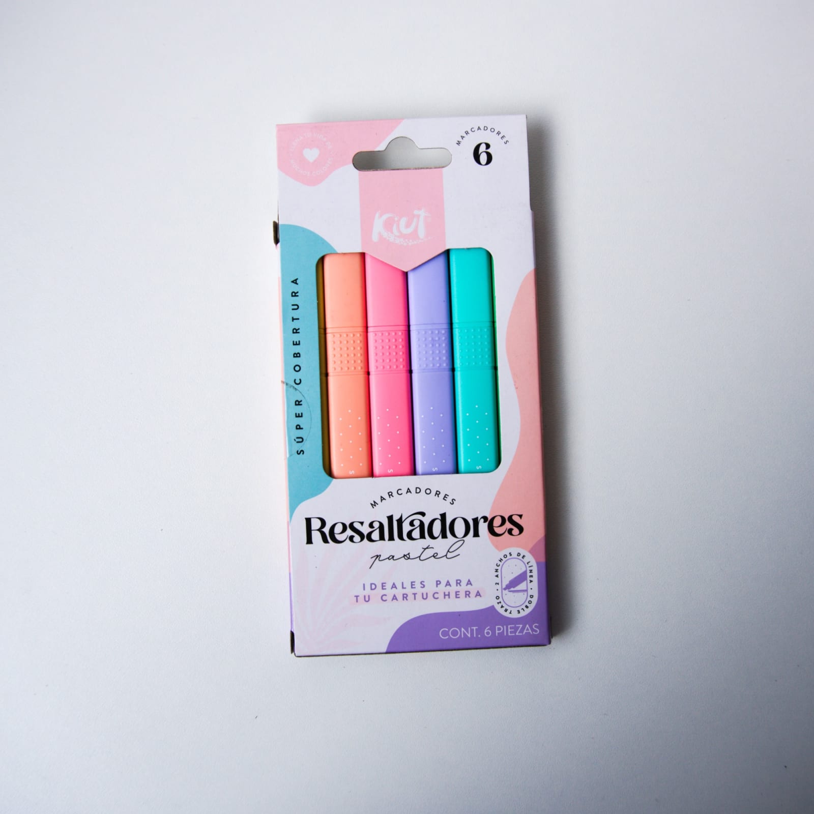 Set de resaltadores KIUT 6 colores pastel