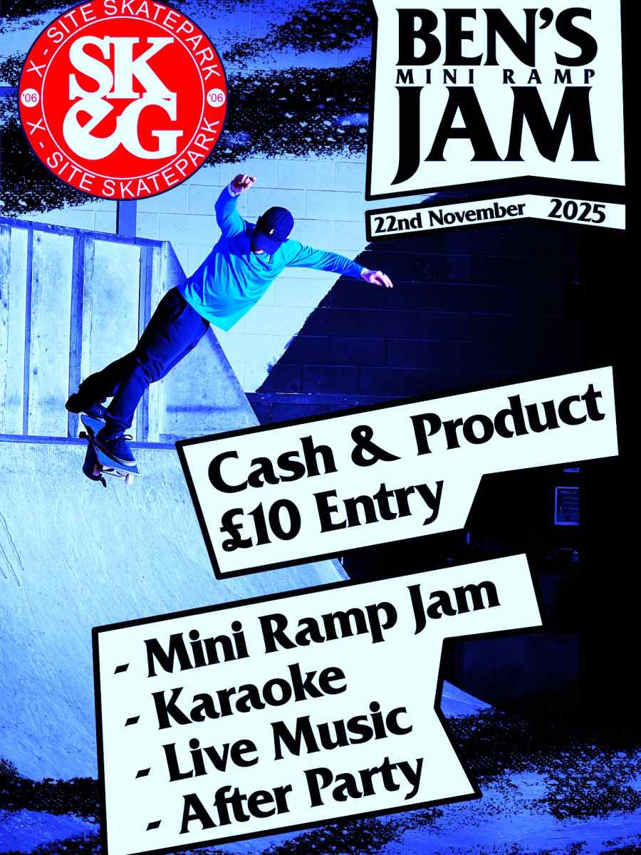 Scaters Ben's Mini Ramp Jam Skateboarding Event Poster - Skegness