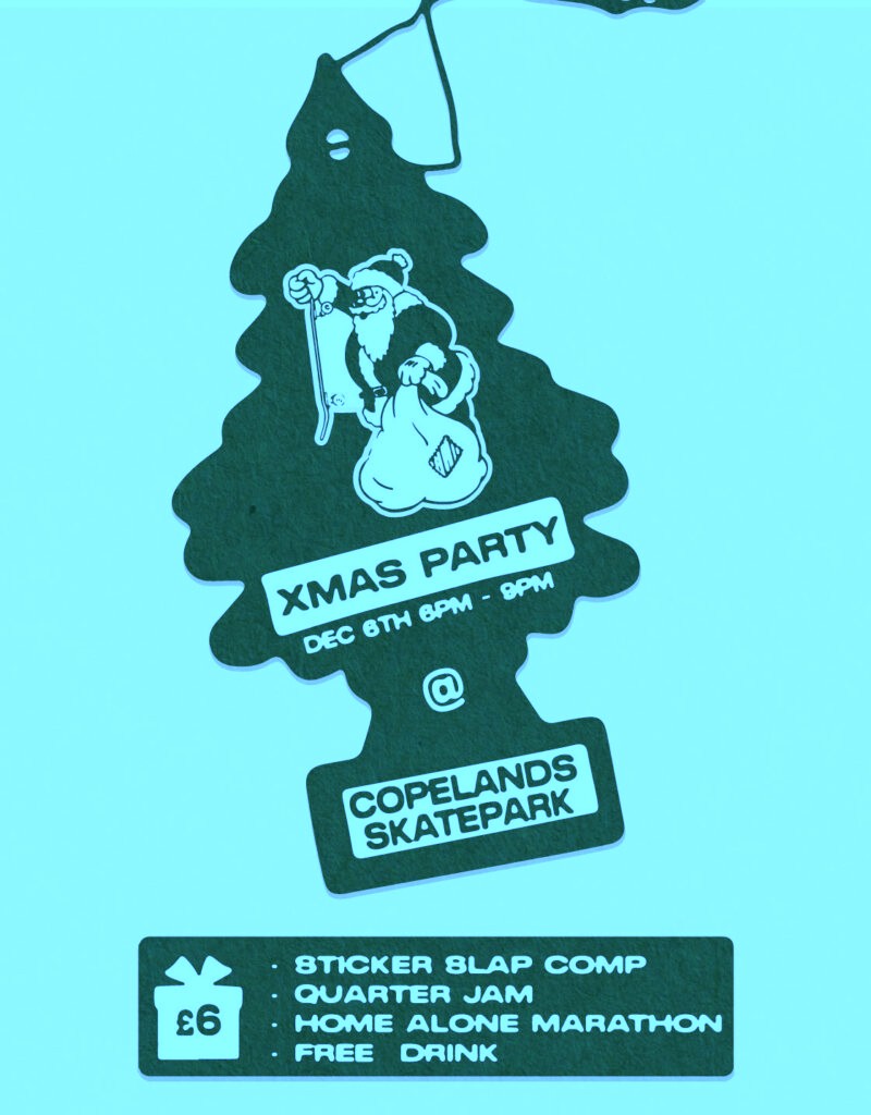 Skateboarding Christmas Party Event Poster - Copelands Skatepark London
