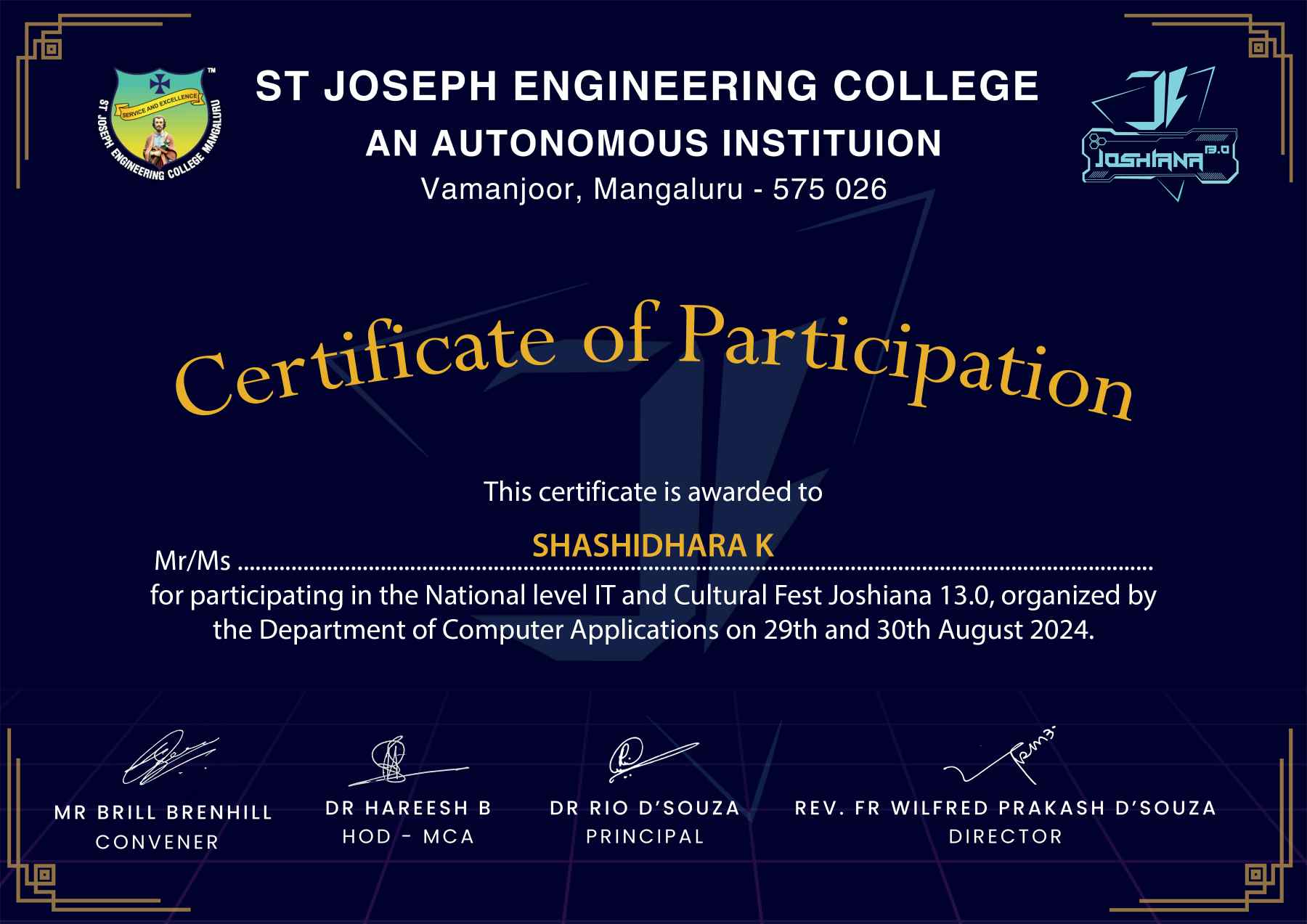 Cirtificate of Participation