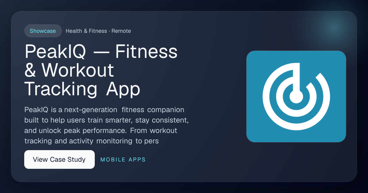 PeakIQ — Fitness & Workout Tracking App preview