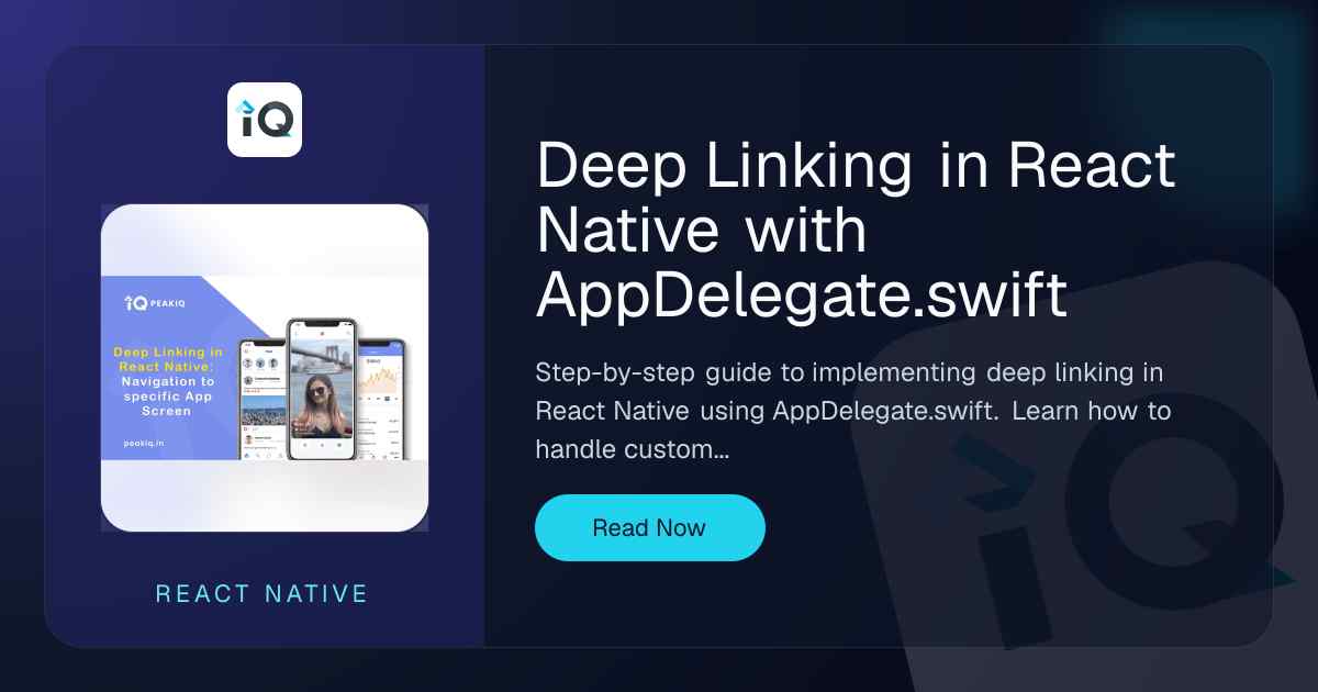 Deep Linking in React Native Using AppDelegate swift