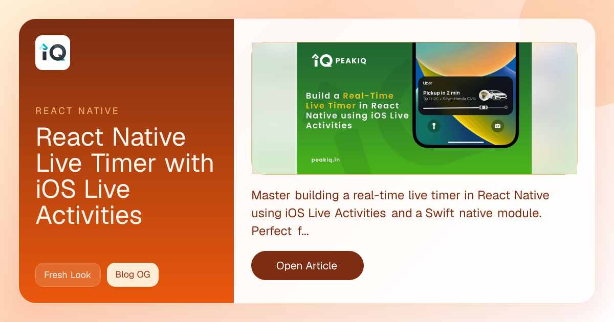 Building a Live Timer with iOS Live Activities in React Native