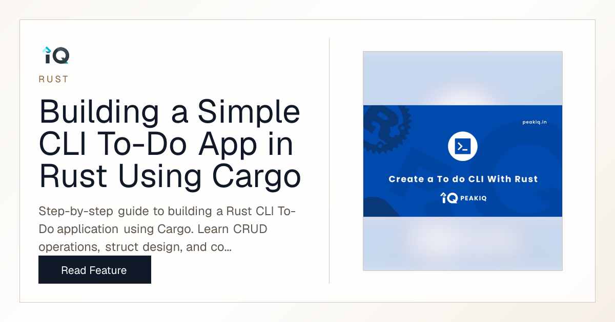 Building a Simple CLI To-Do App in Rust