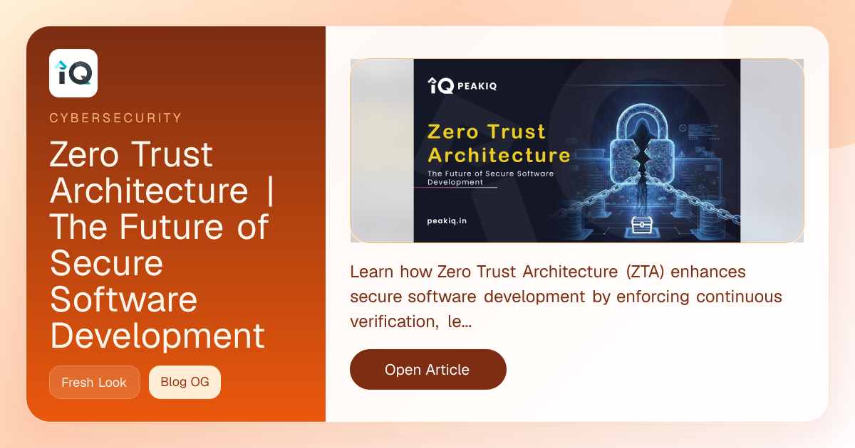 Zero Trust Architecture The Future of Secure Software Development