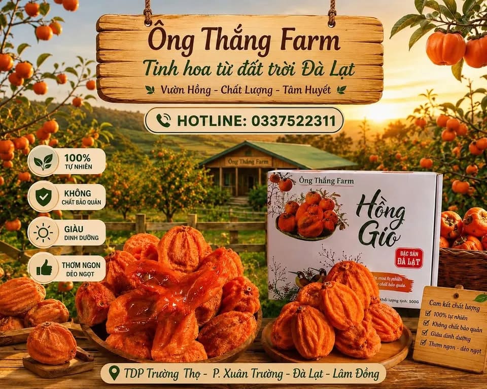 Vườn Hồng Ông Thắng - Hồng Treo Gió, Đặc Sản Đà Lạt