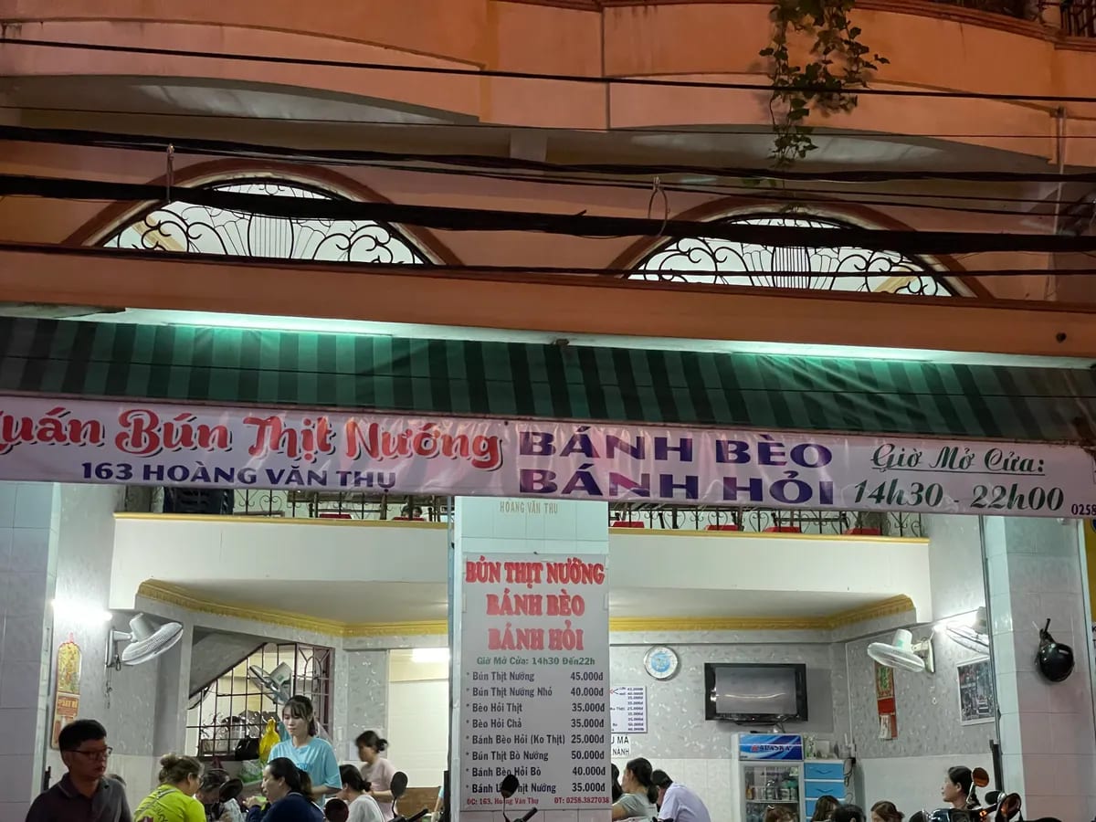 Quán Bún Thịt Nướng Hoàng Văn Thụ Nha Trang