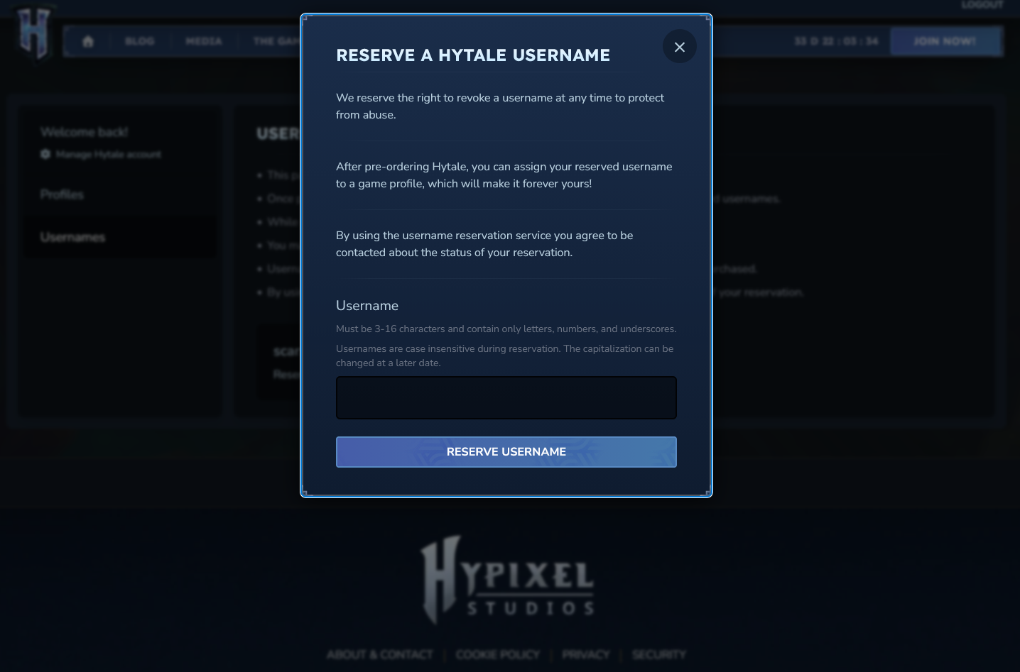 How to Early Reserve Your Hytale Username!