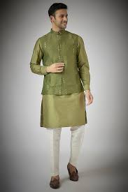Men’s Olive Traditional Nehru Jacket
