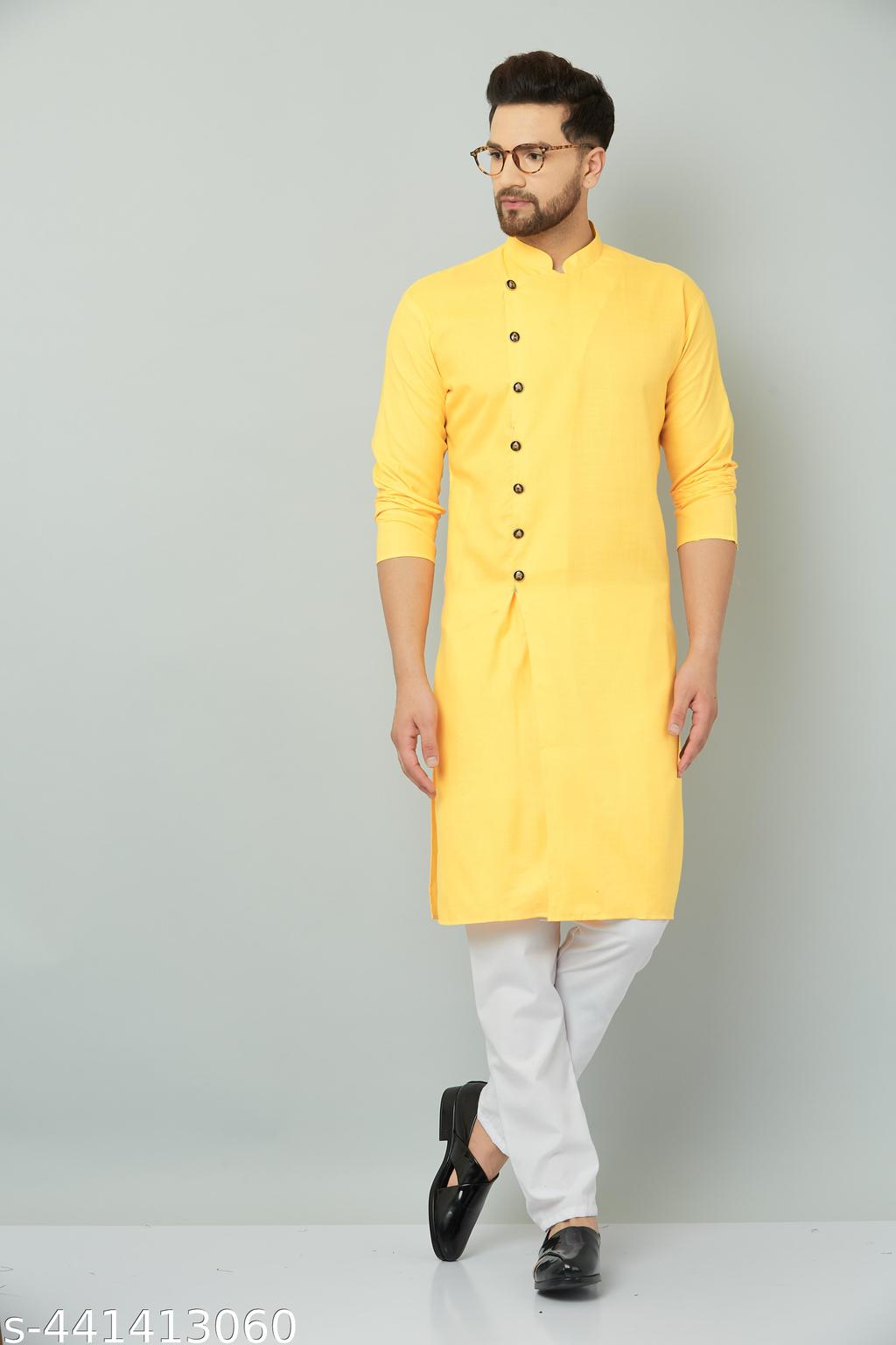 Men’s Mustard Yellow Festive Kurta Set