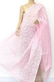 Baby Pink Cotton Chikankari Dupatta