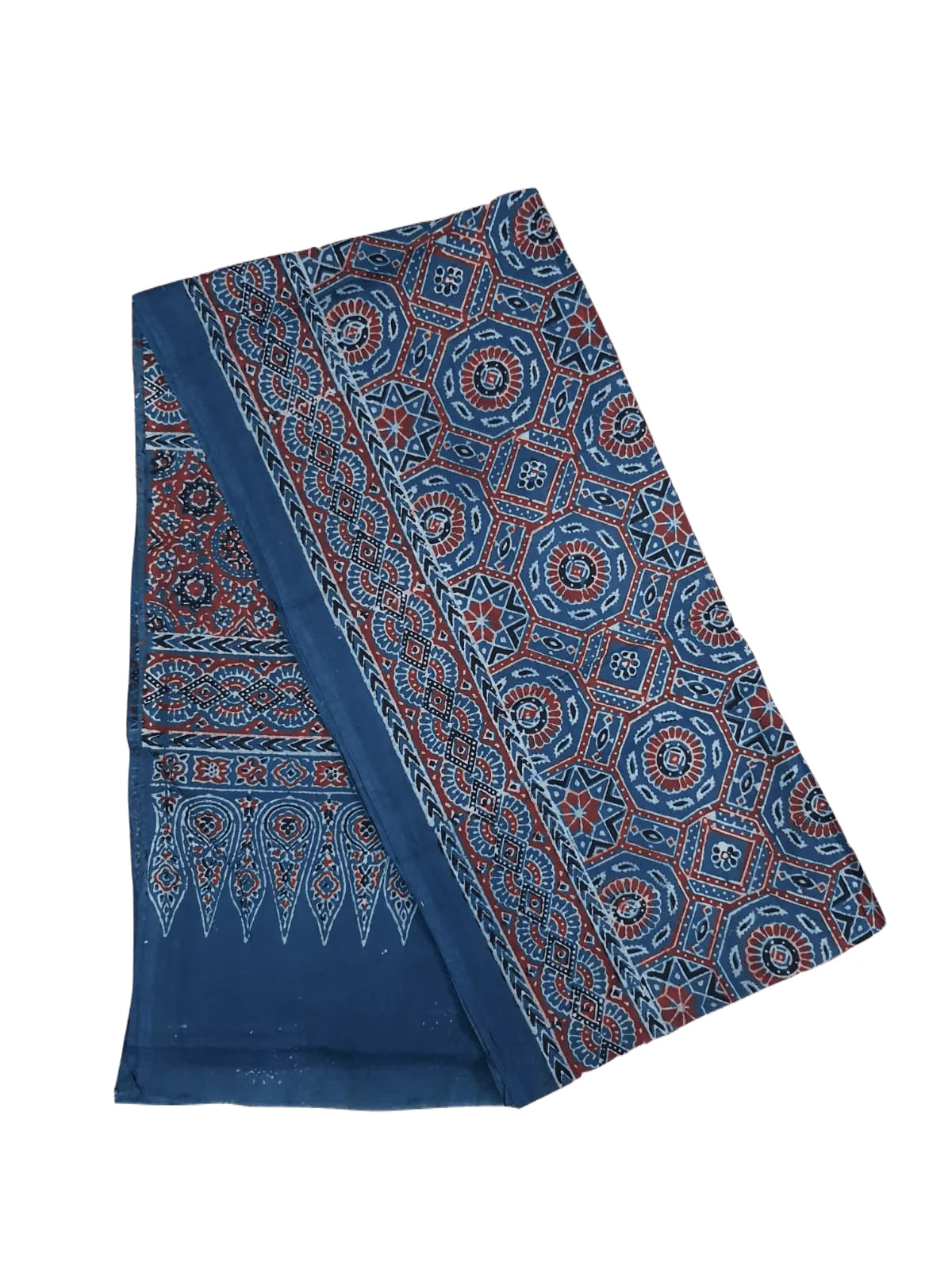 Indigo Blue Ajrakh Print Cotton Dupatta