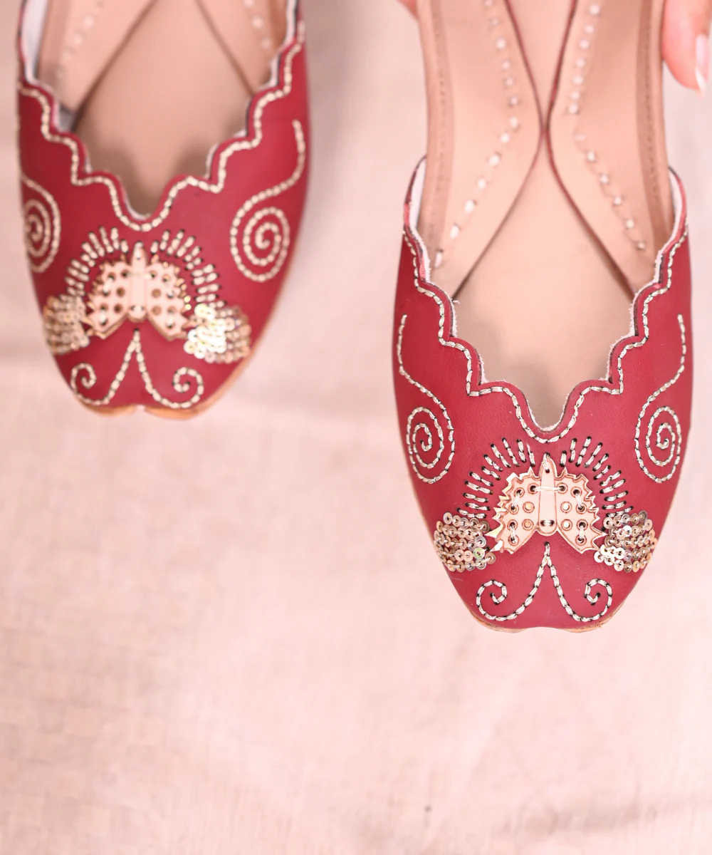 Ruby Red Handcrafted Jutti