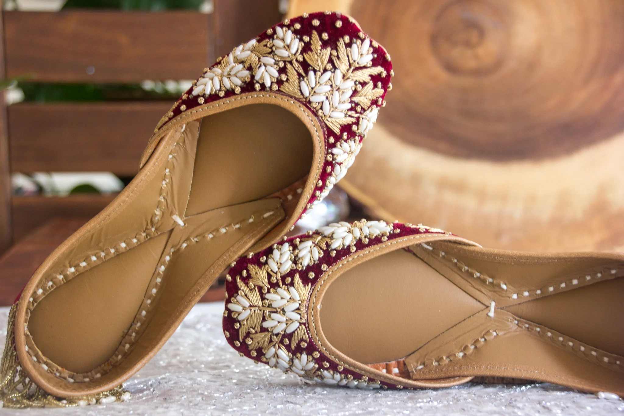 Antique Maroon Patiala Jutti