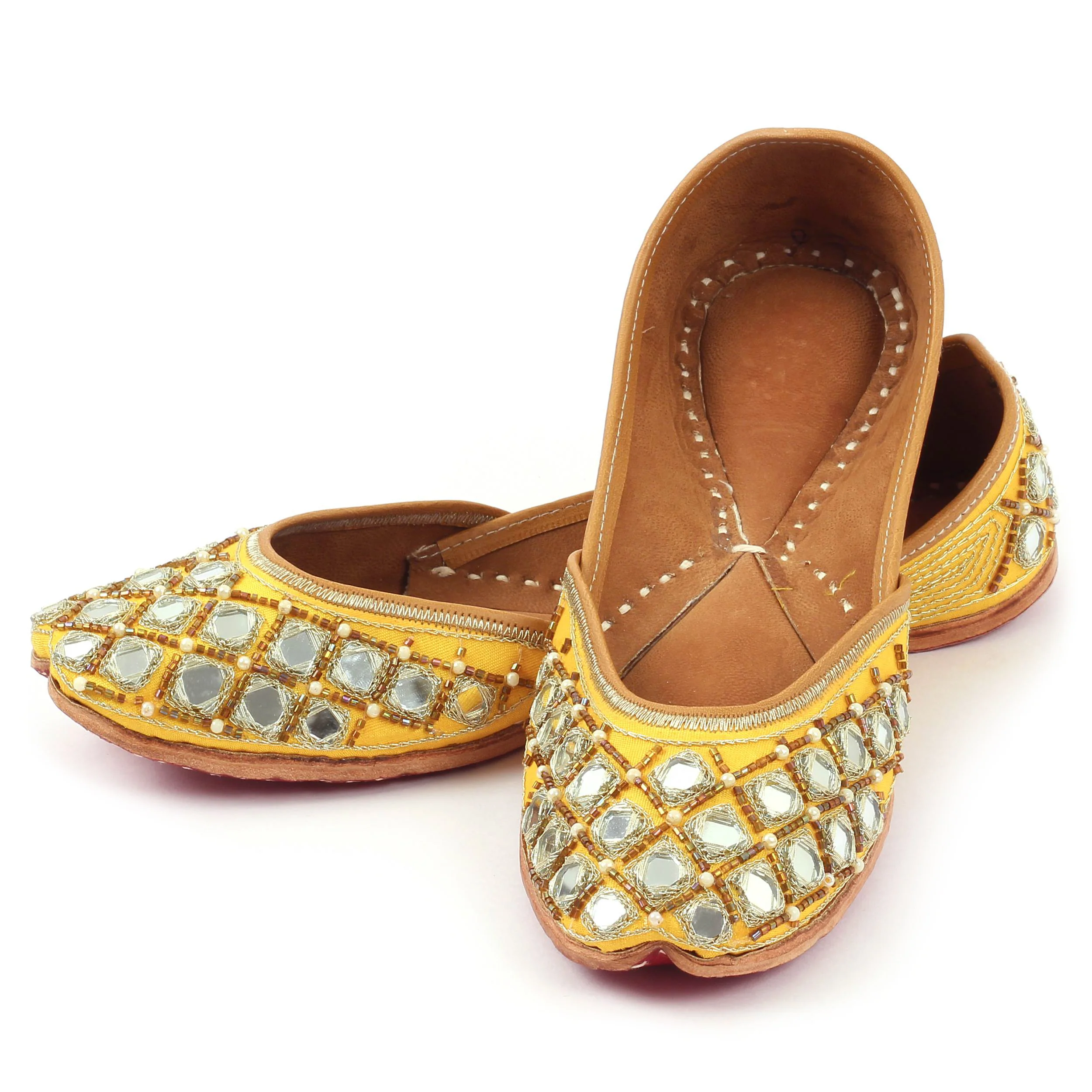 Sunflower Yellow Mirror Drop Jutti