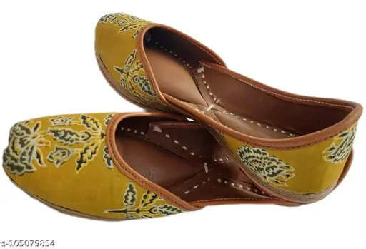 Mustard Yellow Tribal Print Jutti
