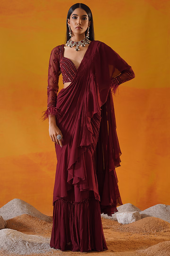Deep Maroon Queen Drape