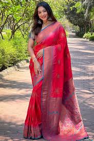 Ruby Red Handloom Beauty