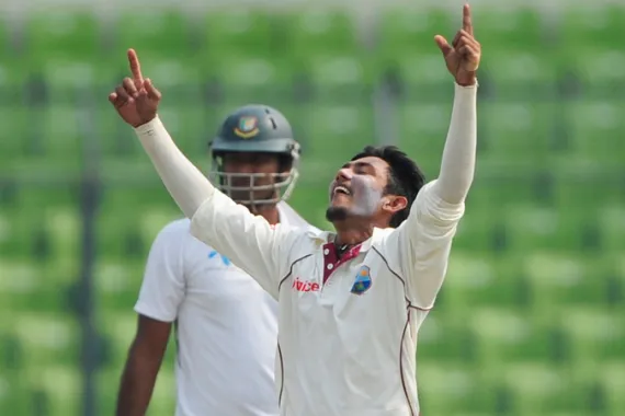 West Indies spinner takes five for