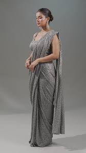 Twilight Silver Embellished Net