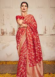 Terracotta Zari Woven Saree