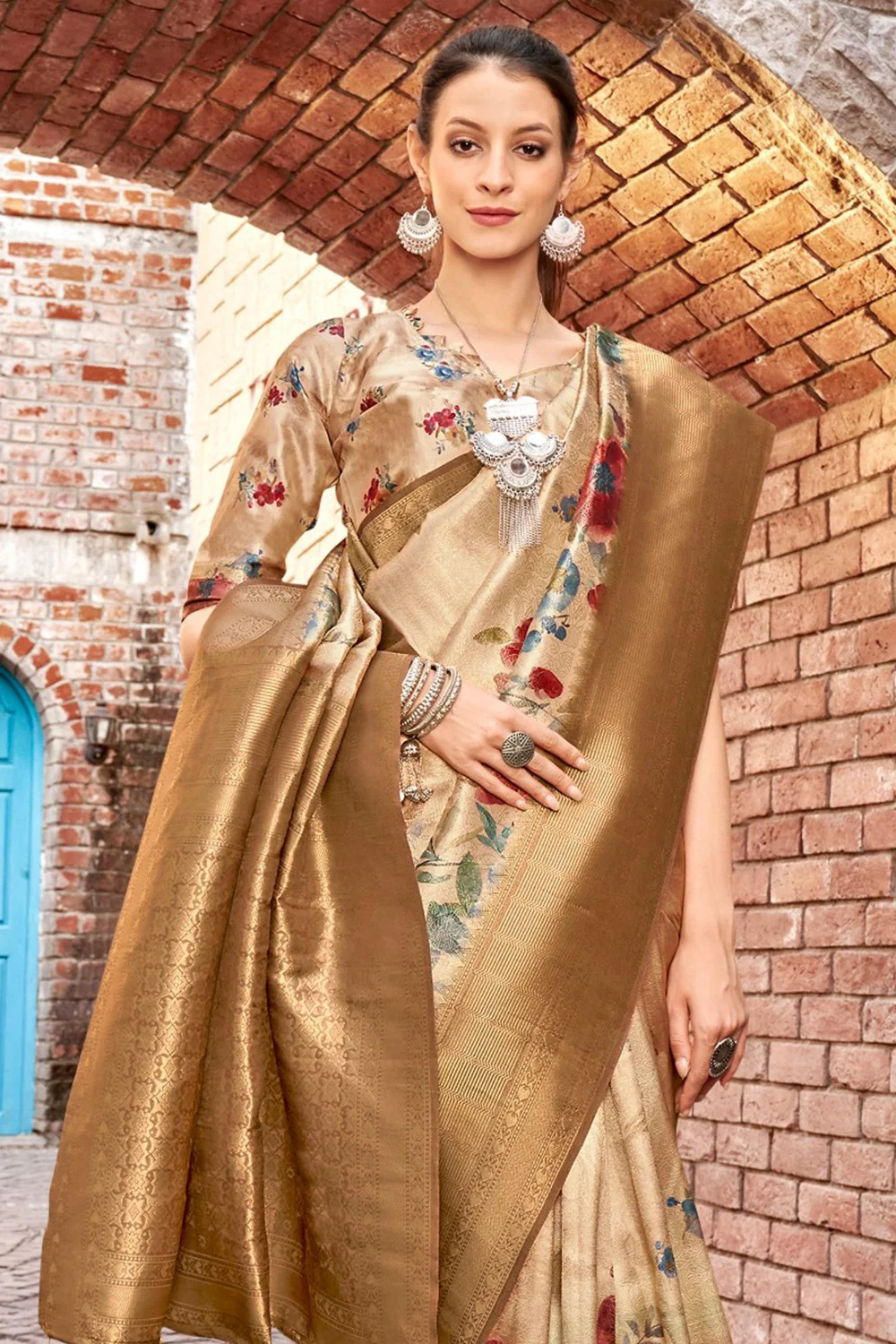 Golden Bronze Banarasi Bloom