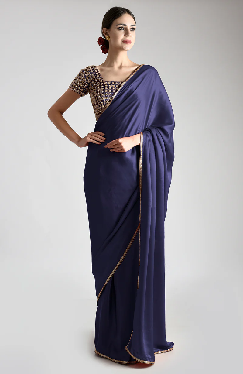 Midnight Blue Mirror Drape