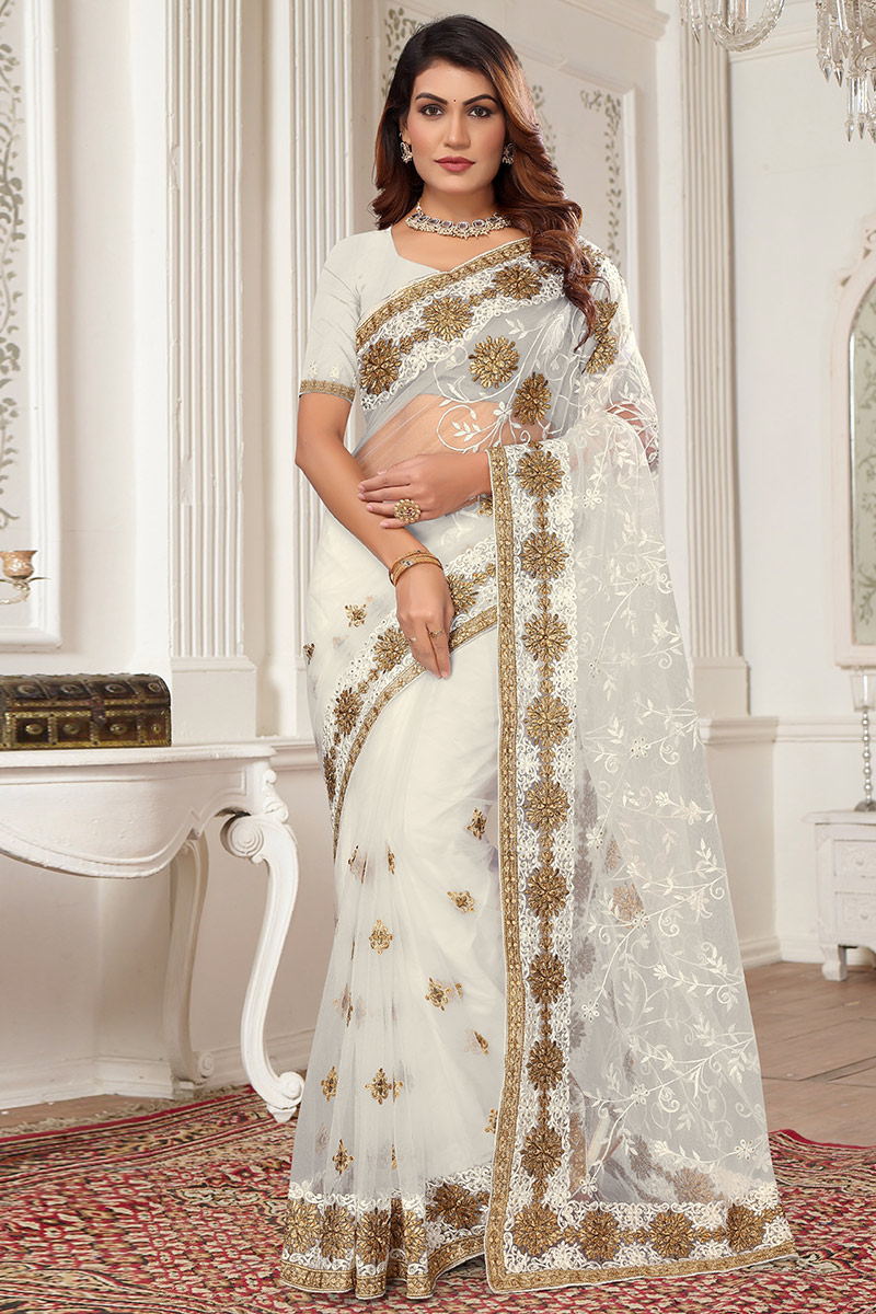 Ivory Blush Zari Threadwork