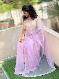 Lilac Twilight Embroidered Net