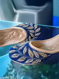 Royal Blue Velvet Punjabi Juttis