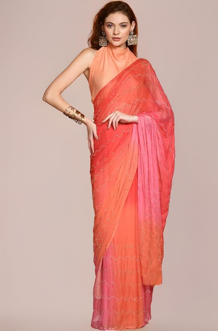 Coral Sunset Chiffon