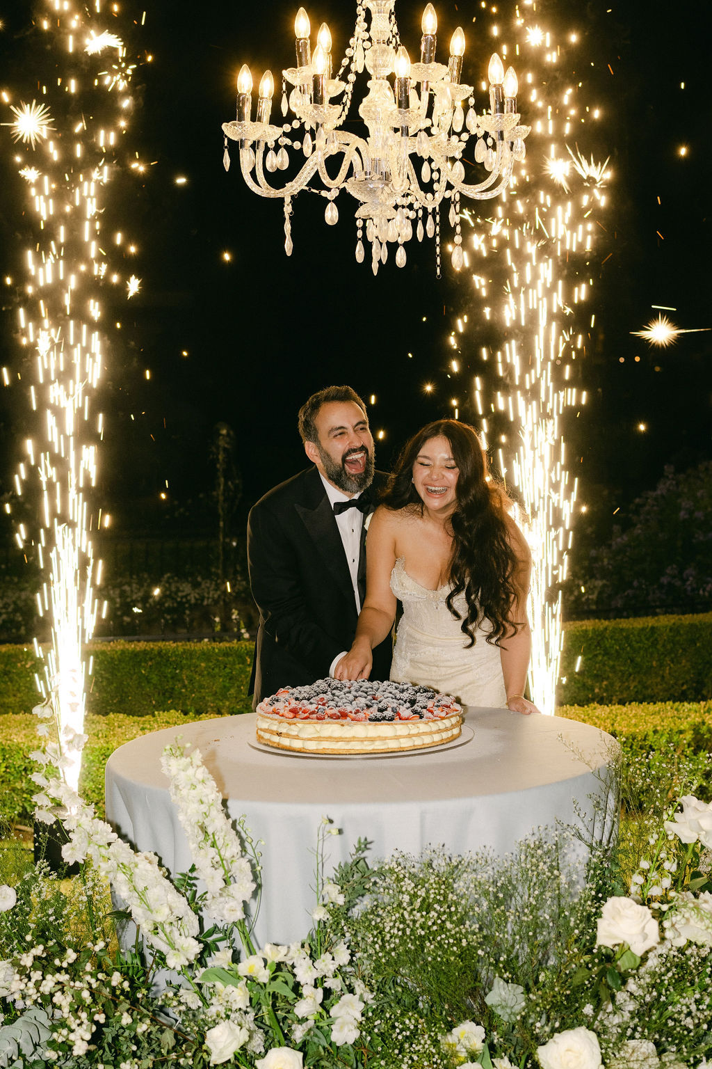 Cutting the birthday cake