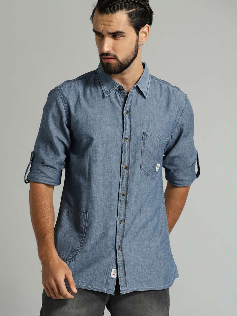 Faded Indigo Casual Shirt