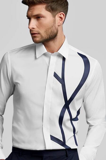 Marine Wave Poplin Shirt