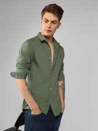 Dust Olive Dual Tone Shirt