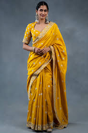 Mustard Yellow Chanderi Saree