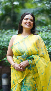 Lemon Yellow Kota Doria Saree