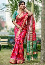 Fuchsia Patola Print Saree