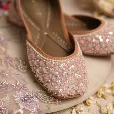Blush Pink Sequin Work Jutti