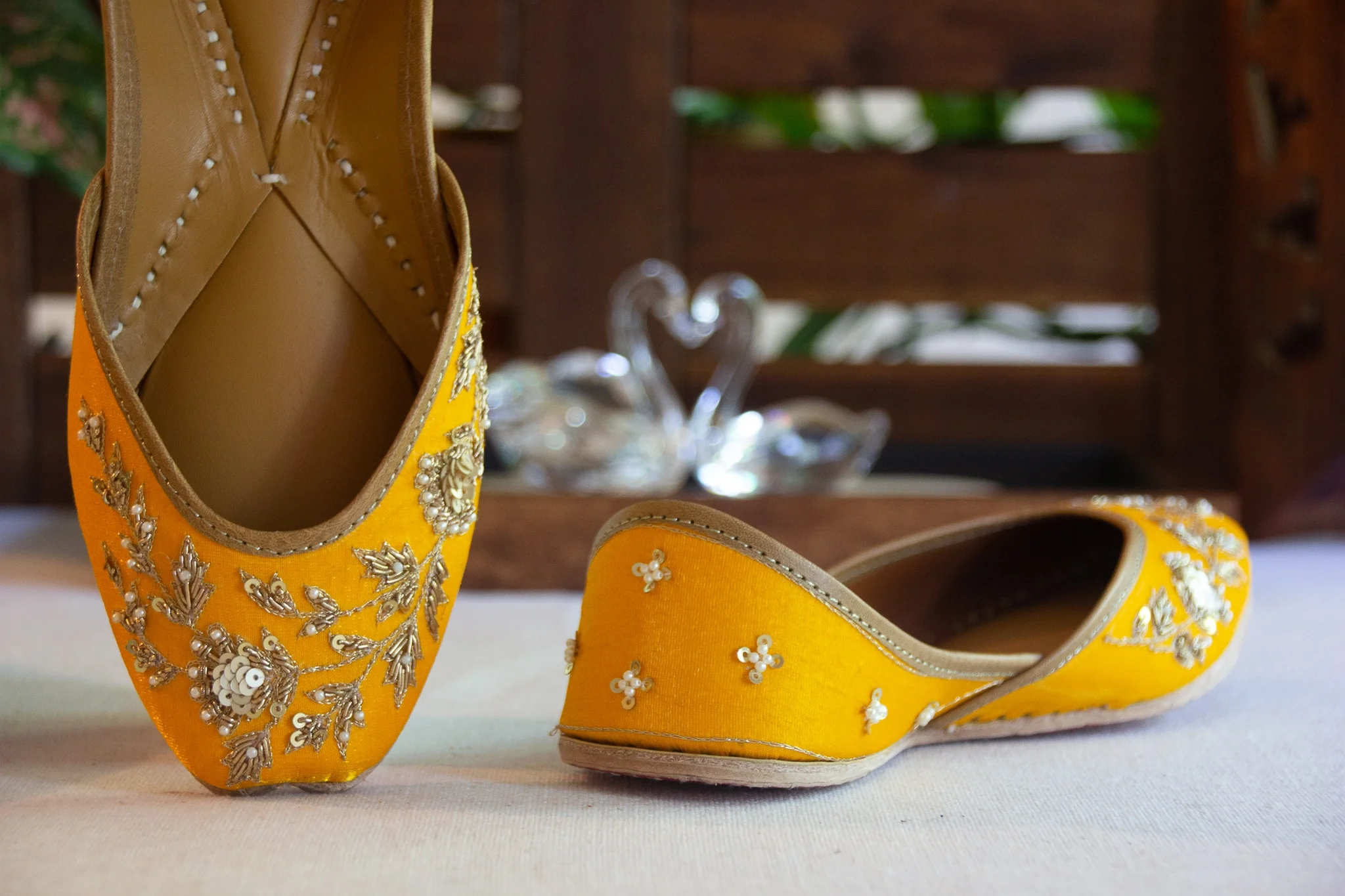 Mustard Bloom Block Print Jutti
