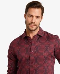 Vintage Maroon Printed Shirt