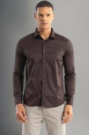 Walnut Brown Cotton Shirt