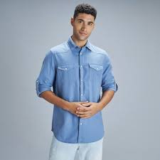 Denim Blue Roll Up Shirt