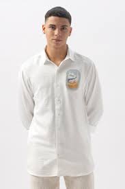 Arctic White Embroidered Shirt
